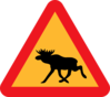 Warning Moose Road Sign Clip Art